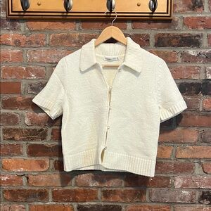 Short Sleeve Collared Cardigan